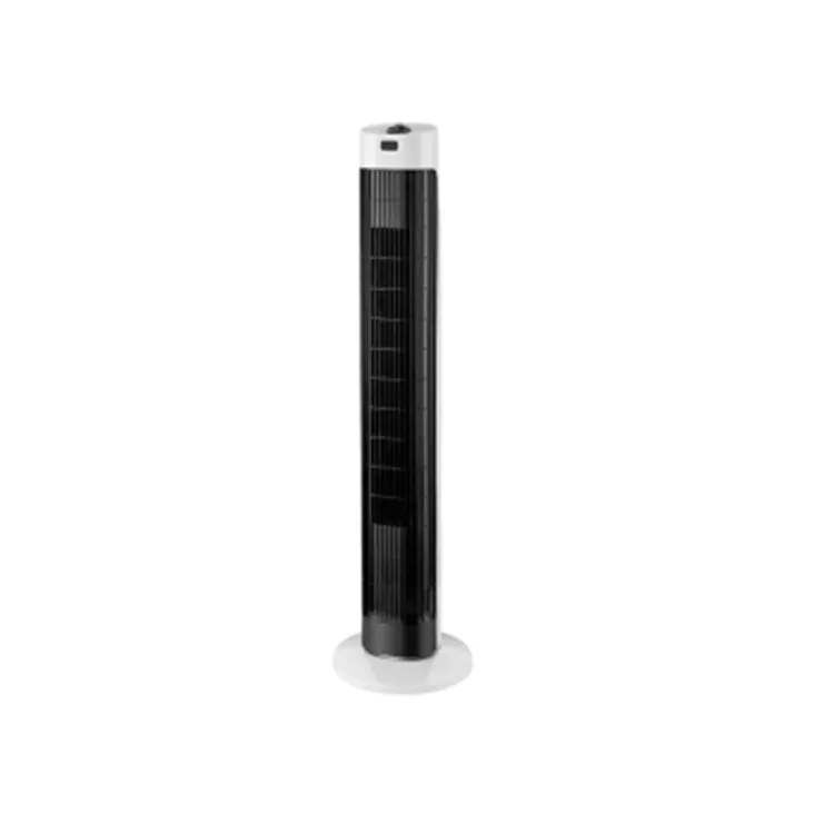 Minimalist Black And White Bladeless Tower Fan For Home Use